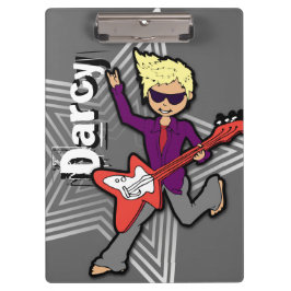 Graue Rockstar-Gitarre Blonde-Name-Zwischenablage Klemmbrett