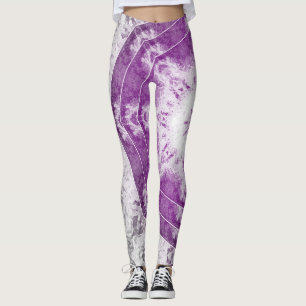 Graue rosa fraktale Kunst-Leggings Leggings