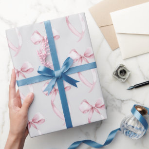 Graue Rosa Ribbons Geschenkpapier