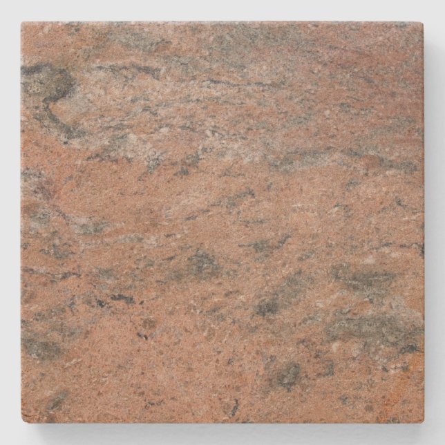 Graue rosafarbene Marmorplatte Gepunkteter Stone U Steinuntersetzer (Vorderseite)