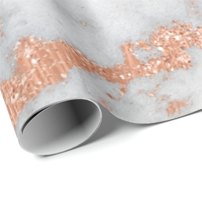 Graue Rose Gold Shiny Copper Lux Geschenkpapier (Rolleneckpunkt)