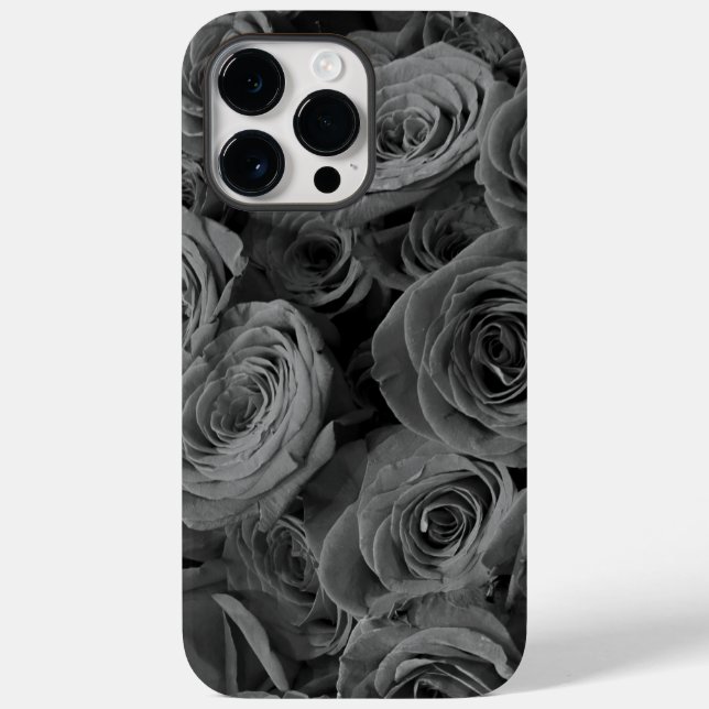 Graue Rose, graues Foto Case-Mate iPhone Hülle (Rückseite)