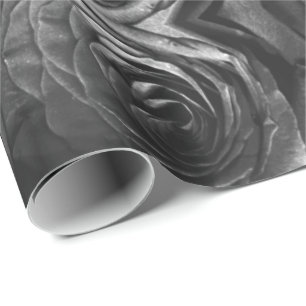 Graue Rose, graues Foto Geschenkpapier