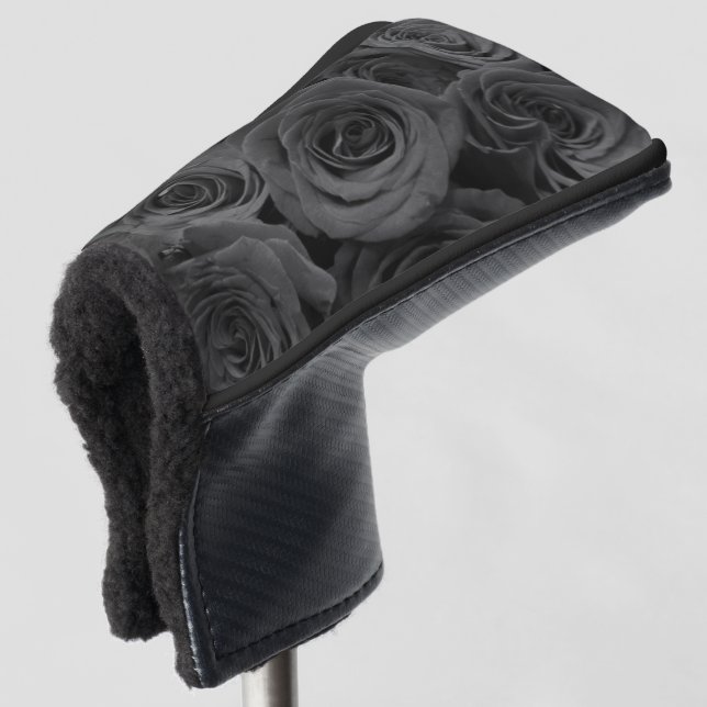 Graue Rose, graues Foto Golf Headcover (3/4 Vorderseite)