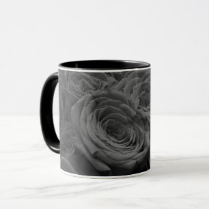 Graue Rose, graues Foto Tasse