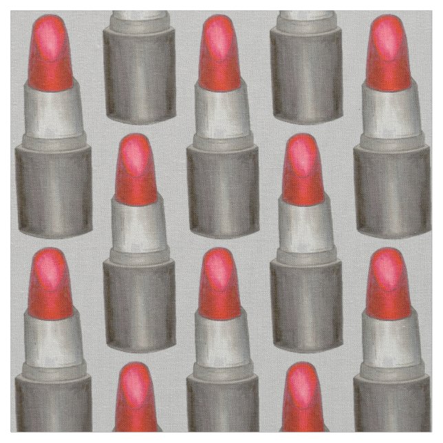 Graue rote Lipstick Kosmetik Makeup Schönheit Stoff (Nahaufnahme)