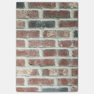 Graue rote Mauerziegel Backsteinstruktur Post-it Klebezettel