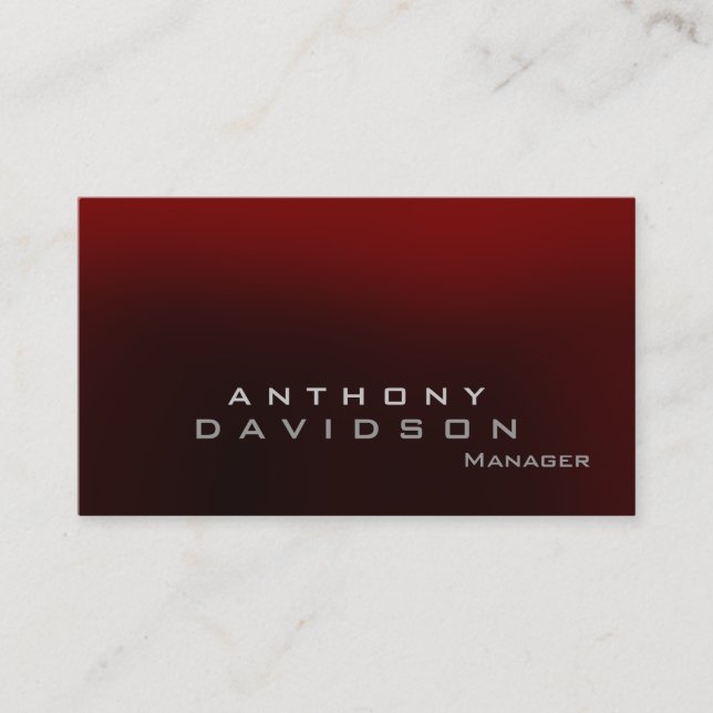 Graue rote Visitenkarte für den Manager (Vorderseite)