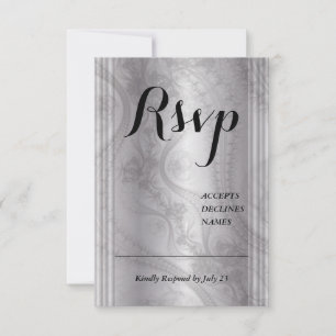 Graue Rsvp-Karte mit Spitzentönen RSVP Karte