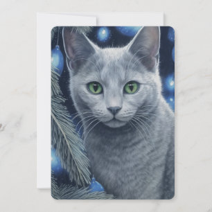 Graue russisch Blau Katze Weihnachten oder Chanukk