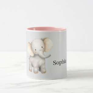 Graue Safari-Elefant Tasse