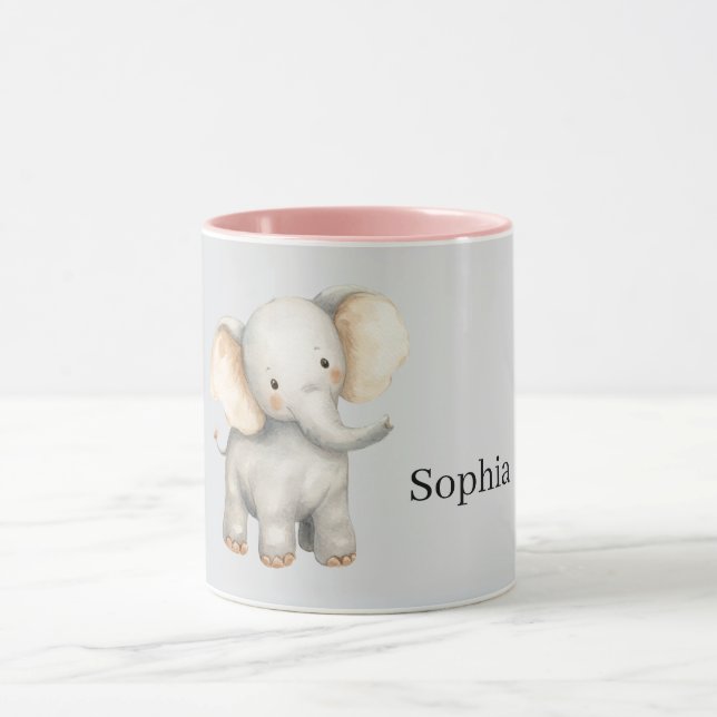 Graue Safari-Elefant Tasse (Zentrum)
