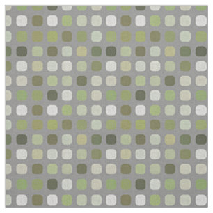 Graue Salbei-Olivgrüne runde Quadrate Kunst Stoff