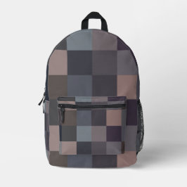 Graue Schachbrettmuster Bedruckter Rucksack