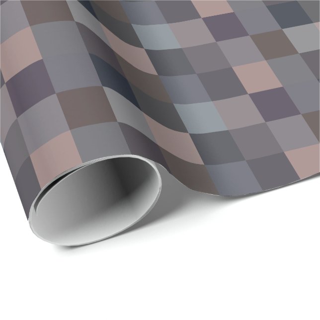 Graue Schachbrettmuster Geschenkpapier (Rolleneckpunkt)