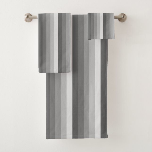 Graue Schattenstreifen Badhandtuch Set (Insitu)
