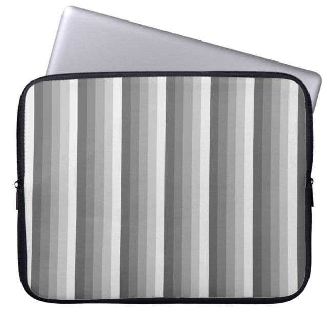 Graue Schattenstreifen Laptopschutzhülle (Vorderseite)