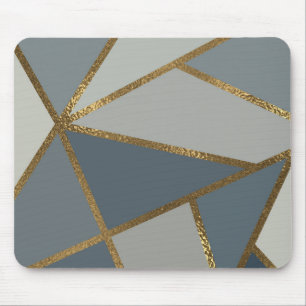 Graue Schattierungen & Gold Bronze Geometrisches C Mousepad
