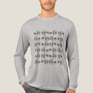 Graue Schattierungen Holzkohle Geometrische Teile Tri-Blend Shirt