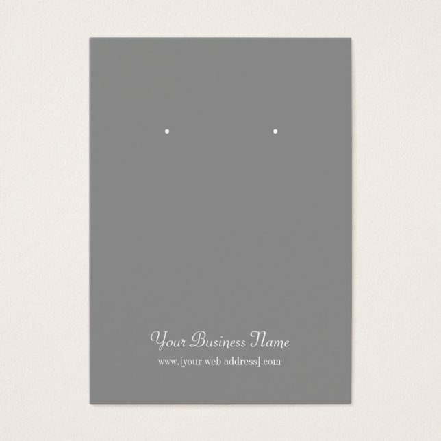 Graue, Schlichte, benutzerfreundliche Earring-Kart (Vorderseite)