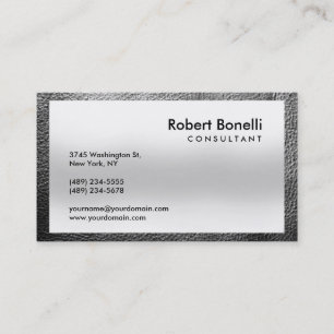 Graue Schlichte, moderne Consultant Business Card Visitenkarte