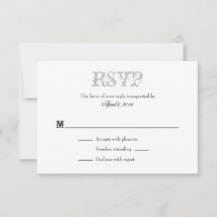 Graue Schlichte RSVP-Karten RSVP Karte
