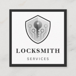 Graue Schlüssellogos Locksmith Services Social Med Quadratische Visitenkarte