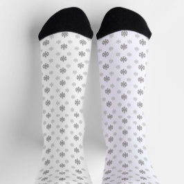 Graue Schneeflocken Socken