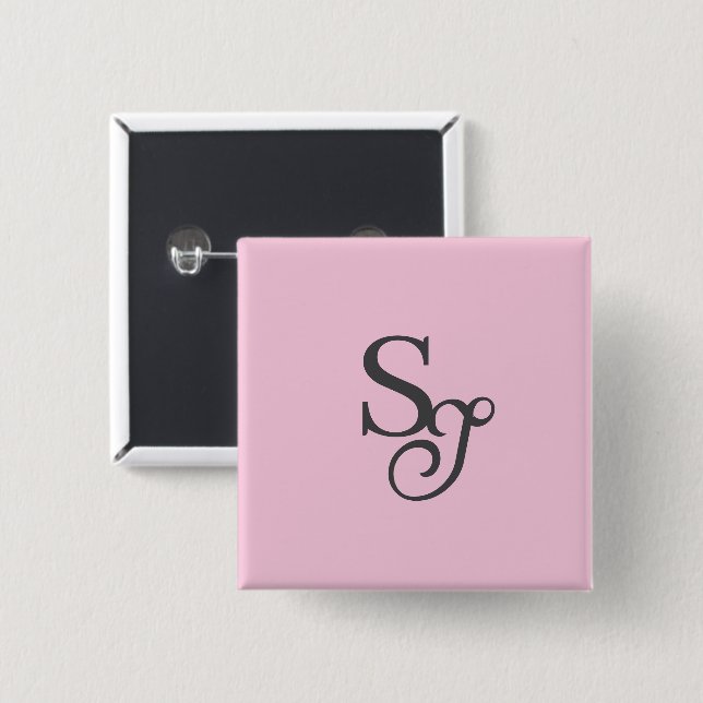 Graue Schrift Anfangsfarbe Rosa Button (Vorne & Hinten)