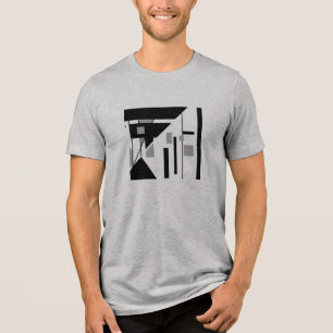 Graue schwarz geometrische Slanted MCM Abstrakt Kl Tri-Blend Shirt