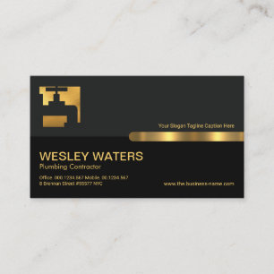 Graue Schwarz-Säulen-Gold-Wasserklemme Visitenkarte