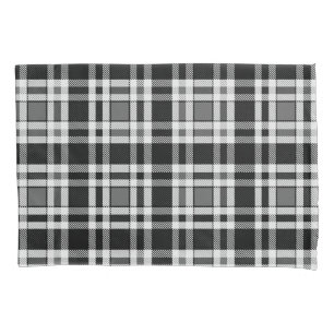 Graue Schwarz-weiße Flannel Kariertes Tartan Desig Kissenbezug