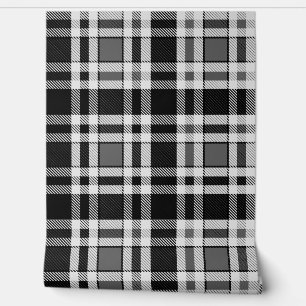 Graue Schwarz-weiße Flannel Kariertes Tartan Desig Tapete