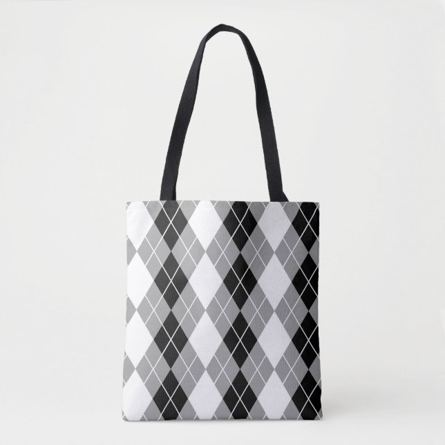 Graue Schwarz-weiße Raute Diamond Design (Vorderseite)