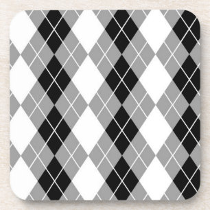 Graue Schwarz-weiße Raute Diamond Design Getränkeuntersetzer