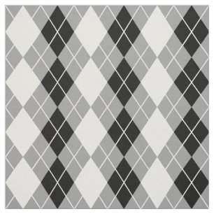 Graue Schwarz-weiße Raute Diamond Design Stoff