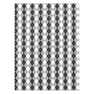 Graue Schwarz-weiße Raute Diamond Design Tischdecke