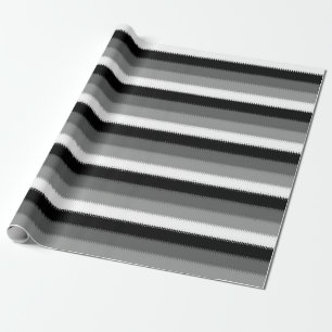 Graue Schwarz-weiße Streifen Geschenkpapier