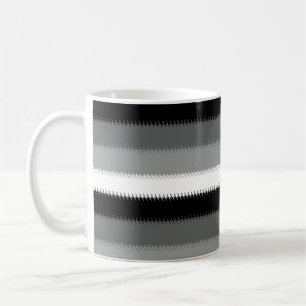 Graue Schwarz-weiße Streifen Kaffeetasse