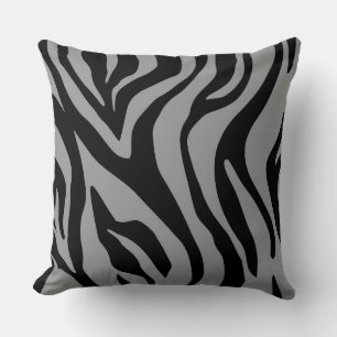 Graue/Schwarz-weiße Tiger Print Reversible Kissen