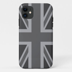 Graue schwarze klassische Flagge iPhone 11 Hülle
