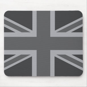 Graue schwarze klassische Flagge Mousepad