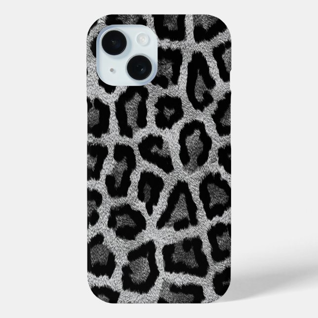 Graue schwarze Leopardenfarbe Case-Mate iPhone Hülle (Rückseite)