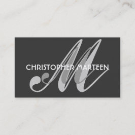 Graue schwarze Monogram-Visitenkarten Visitenkarte