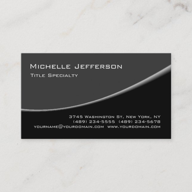 Graue schwarze Muster Trendy Business Card Visitenkarte (Vorderseite)