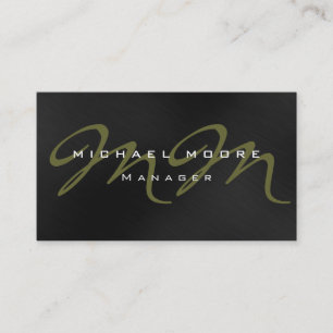 Graue schwarze Musterbraun-Monogramm-Visitenkarte Visitenkarte