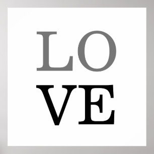Graue schwarze Schrift Liebe Hochzeit Poster