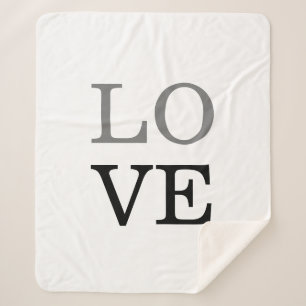 Graue schwarze Schrift Liebe Hochzeit Sherpadecke
