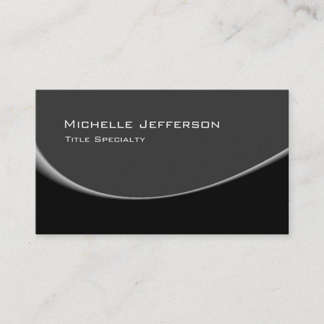 Graue schwarze Spirale Muster Trendy Business Card Visitenkarte (Vorderseite)