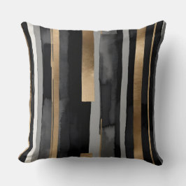 Graue schwarze Streifen Kissen